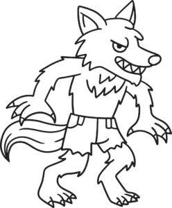 Desenho de Lobisomem Colorir Imprimir
