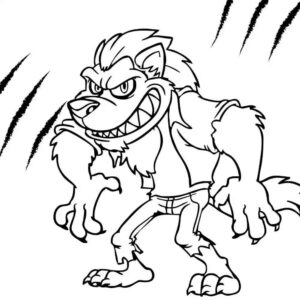 Desenho de Lobisomem Para Colorir