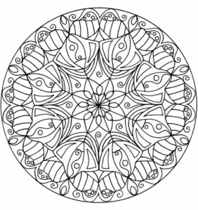 Desenho de Mandala De Flores Para Colorir 1