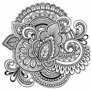 Desenho de Mandala De Flores Para Colorir Bonita