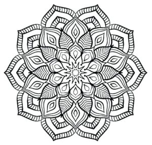 Desenho de Mandala De Flores Para Colorir Color