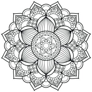 Desenho de Mandala De Flores Para Colorir Diferente
