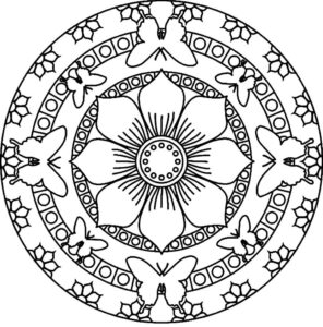 Desenho de Mandala De Flores Para Colorir Linda