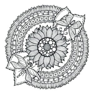 Desenho de Mandala De Flores Para Colorir Lindas