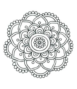 Desenho de Mandala De Flores Para Colorir Rendada