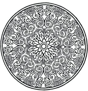 Desenho de Mandala De Flores Para Colorir Vitral