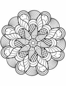 Desenho de Mandala De Flores Para Colorir Vitral2