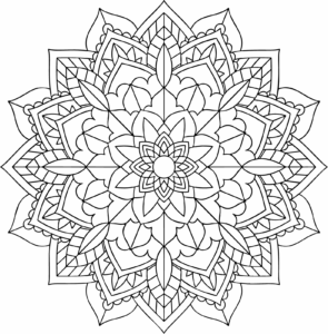 Desenho de Mandala Floral Para Colorir Jardim