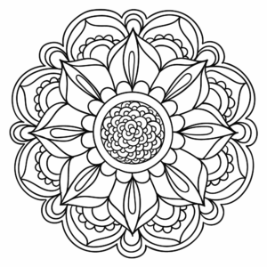 Desenho de Mandala Florar Para Colorir Maravilhosa