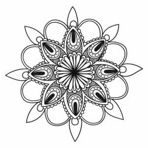 Desenho de Mandala Florar Para Colorir Margarida