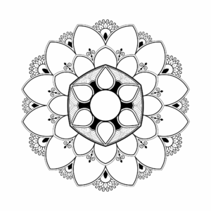Desenho de Mandala Florar Para Colorir Polen