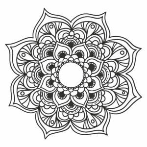 Desenho de Mandala Florar Para Colorir Rosa