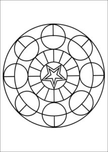 Desenho de Mandala Para Colorir Estrela Circulo 2