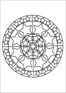 Desenho de Mandala Para Colorir Estrelas Stars
