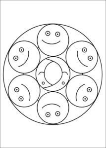 Desenho de Mandala Para Colorir Feliz