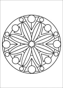 Desenho de Mandala Para Colorir Floral