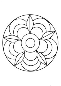 Desenho de Mandala Para Colorir Folha Flor