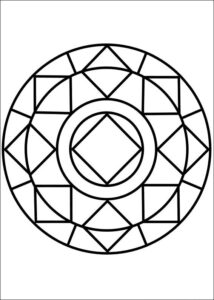 Desenho de Mandala Para Colorir Losango