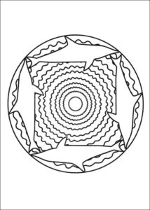 Desenho de Mandala Para Colorir Mar