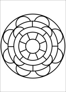 Desenho de Mandala Para Colorir Metade Circulo