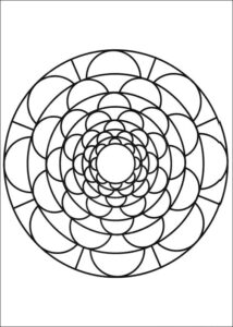 Desenho de Mandala Para Colorir Muitos Circulos