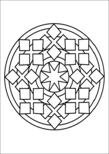 Desenho de Mandala Para Colorir Muitos Losangos