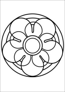 Desenho de Mandala Para Colorir Petalas