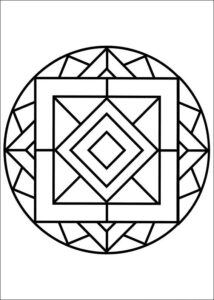 Desenho de Mandala Para Colorir Quadrados