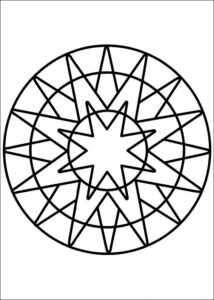 Desenho de Mandala Para Colorir Raio Sol