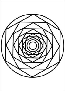 Desenho de Mandala Para Colorir Rosa
