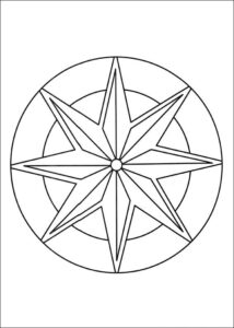 Desenho de Mandala Para Colorir Rosa De Saron