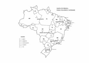 Desenho de Mapa Brasil Regioes Para Colorir Imprimir Scaled 1