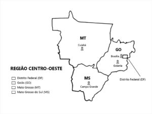 Desenho de Mapa Da Regiao Centro Oeste Do Brasil Para Colorir