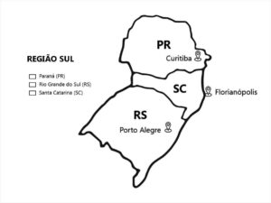 Desenho de Mapa Da Regiao Sul Do Brasil Para Colorir