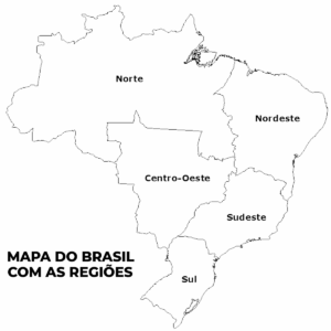 Desenho de Mapa Do Brasil Com Regioes Para Colorir