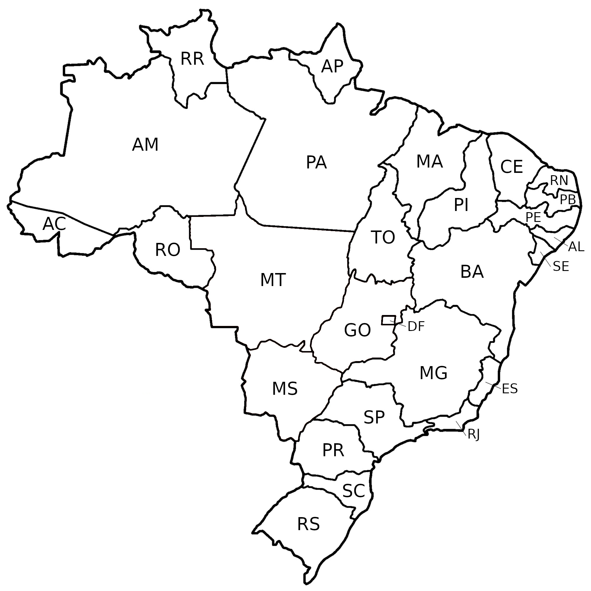 Desenho de Mapa Politico Do Brasil Divisao Estados Desenhos Para Colorir Pintar Imprimir 1