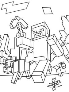 Desenho de Minecraft Desenho Colorir Imprimir 042