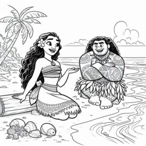 Desenho de Moana Desenho Colorir Imprimir 001