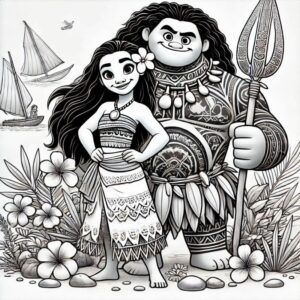 Desenho de Moana Desenho Colorir Imprimir 056