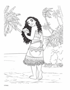 Desenho de Moana Princesa Disney Para Colorir