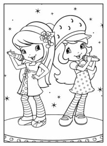 Desenho de Paginas Moranguinho Para Colorir Cantoras