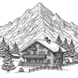 Desenho de Paisagens Desenho Colorir Imprimir 01