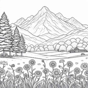 Desenho de Paisagens Desenho Colorir Imprimir 02