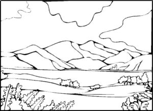 Desenho de Paisagens Desenho Colorir Imprimir 12