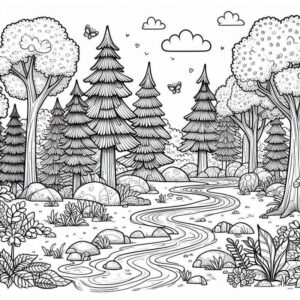 Desenho de Paisagens Desenho Colorir Imprimir 22