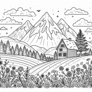 Desenho de Paisagens Desenho Colorir Imprimir 29