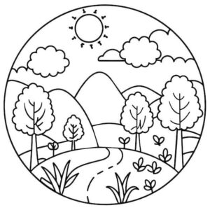 Desenho de Paisagens Desenhos Colorir Imprimir Pintar