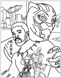Desenho de Pantera Negra Desenho Colorir Imprimir 02