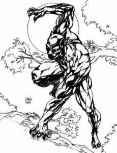Desenho de Pantera Negra Desenho Colorir Imprimir 05