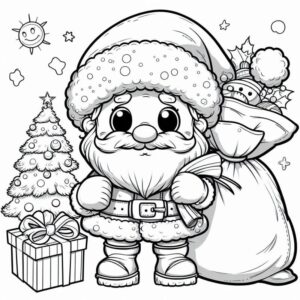 Desenho de Papai Noel Desenho Colorir Imprimir 43
